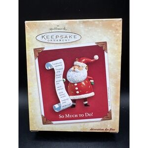 Hallmark Keepsake So Much To Do Santa Checklist‎ Christmas Ornament 2004 NEW